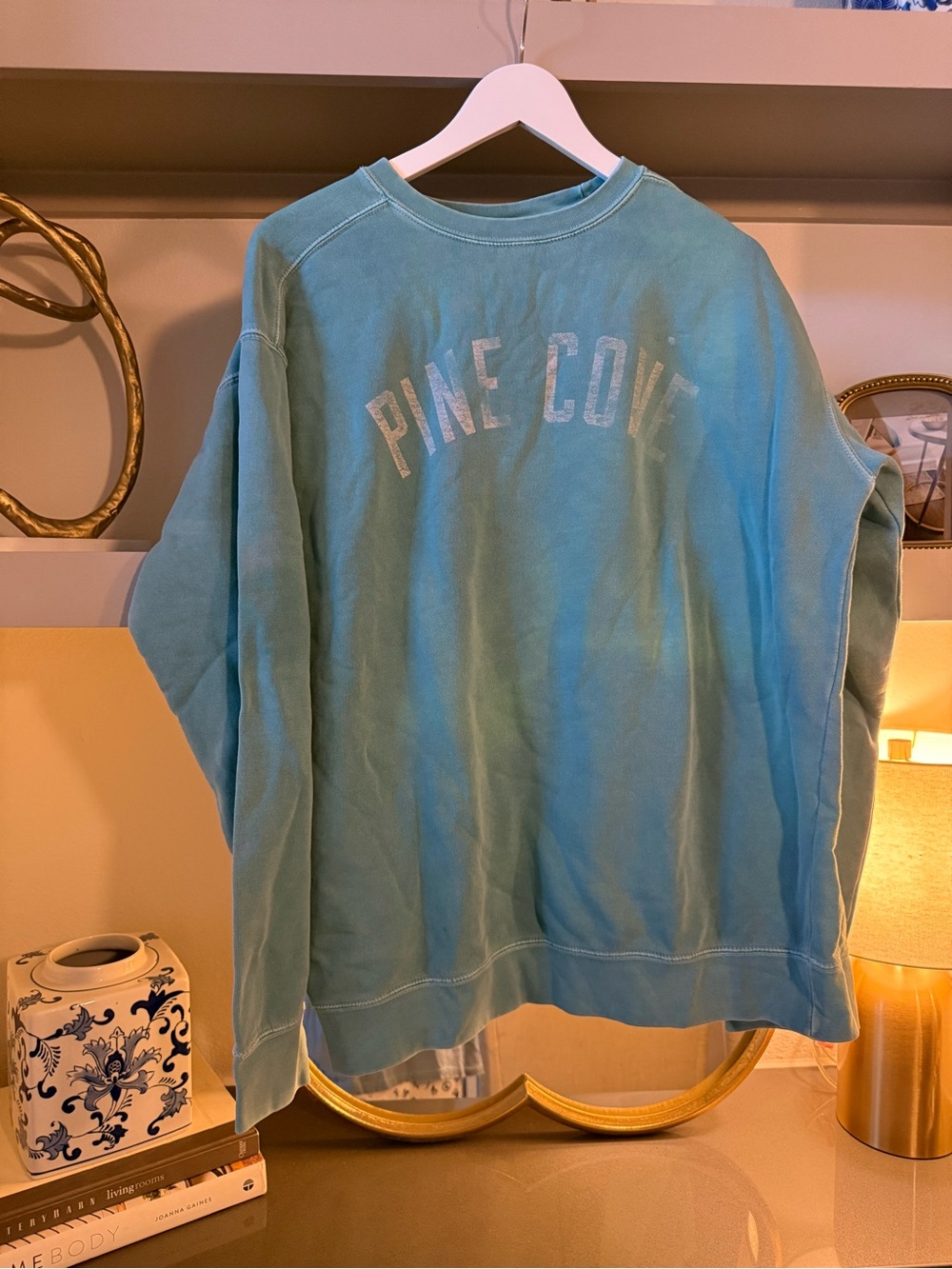 Comfort Colors Men's Aqua Crewneck Sweatshirt - Pine Cove Camp